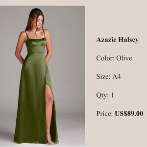 Azazie Olive Maxi Dress